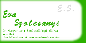 eva szolcsanyi business card